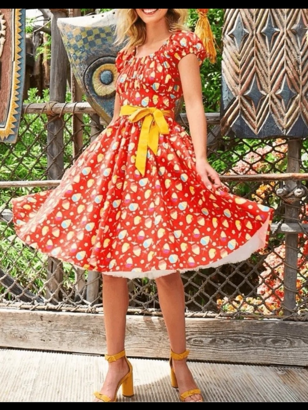 Disney Parks Dress Shop Polynesian Dole Whip Dress Dapper Days- XS NWT